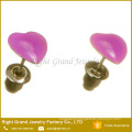 Fashion Surgical Steel Epoxy Coated Heart Shaped Earring Studs